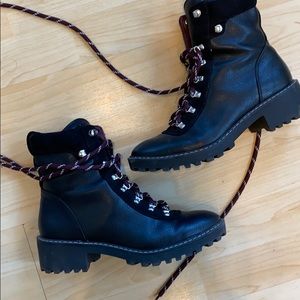 Black hiking boots